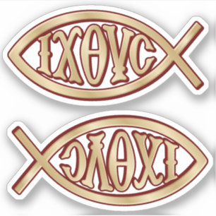 Ichthys Christliches Symbol Aufkleber