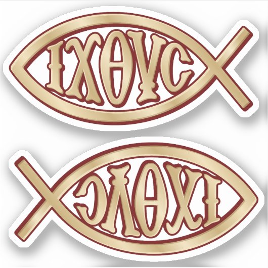 Ichthys Christliches Symbol Aufkleber (Vorderseite)