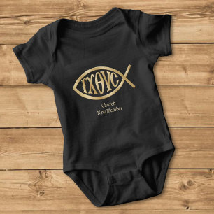 Ichthys Christliches Symbol Baby Strampler