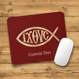 Ichthys Christliches Symbol Mousepad