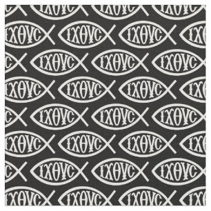 Ichthys-Christussymbol-Muster Stoff