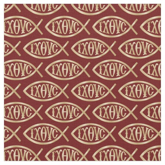 Ichthys-Christussymbol-Muster Stoff (Nahaufnahme)