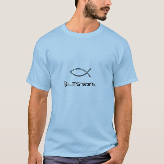 Ichthys/ Gesegnetes Zitat Männer T - Shirt (Vorderseite)