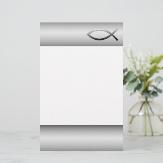 Ichthys Jesus Fisch-christliches Symbol Briefpapier (Stehend Vorderseite)