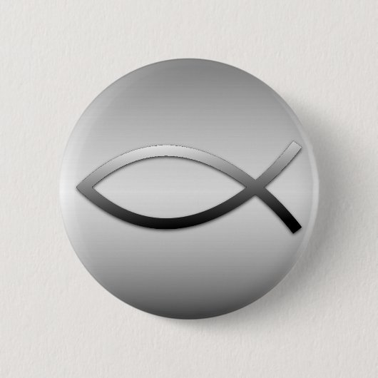 Ichthys Jesus Fisch-christliches Symbol Button (Vorderseite)