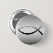 Ichthys Jesus Fisch-christliches Symbol Button (Vorne & Hinten)