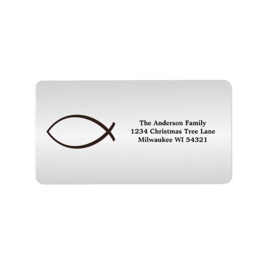 Ichthys Jesus Fish Christliches Symbol Adressaufkleber (Vorne)