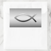 Ichthys Jesus Fish Christliches Symbol Rechteckiger Aufkleber (Tasche)