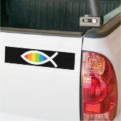 Ichthys Jesus Fish LGBTQ Gay Christlich Autoaufkleber (Auf Lkw)