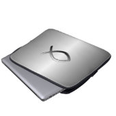 Ichthys Jesus Laptopschutzhülle (Vorne Knopf)