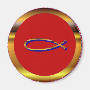 Ichthys Rot-Goldmagnet Magnet