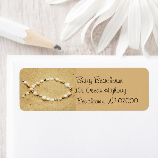 Ichthys Seashell Address Labels (Insitu)