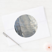 Icicles Abstrakt Blue Winter Fotografy Runder Aufkleber (Umschlag)