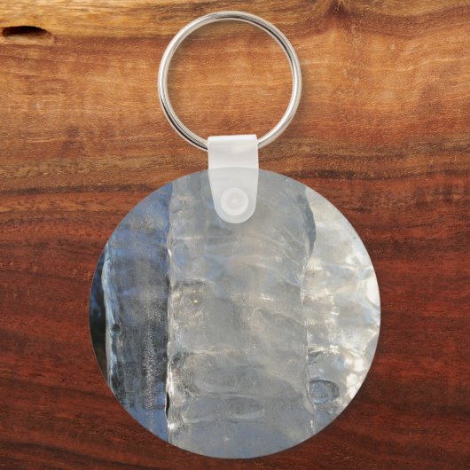 Icicles Abstrakt Blue Winter Fotografy Schlüsselanhänger (Vorderseite)