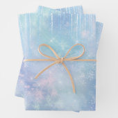 Icicles Snowflakes Crystals Blue Lila Geschenkpapier Set (Beispiel)
