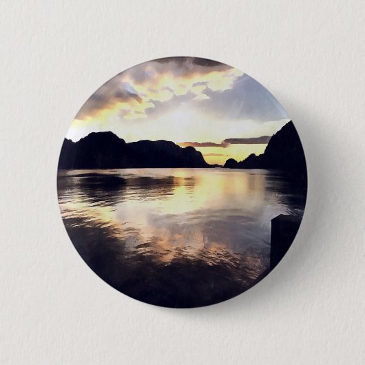 Icmeler Sunrise Romantische Landschaft Kunst, Dich Button (Vorderseite)