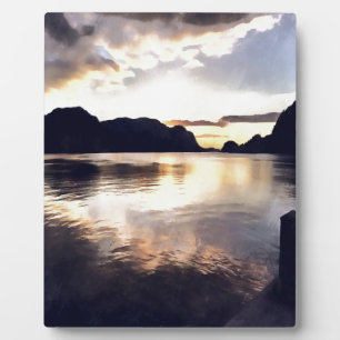 Icmeler Sunrise Romantische Landschaft Kunst, Dich Fotoplatte