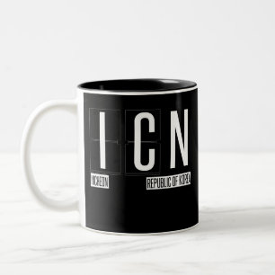 ICN - Incheon - internationaler Flughafen Incheons Zweifarbige Tasse