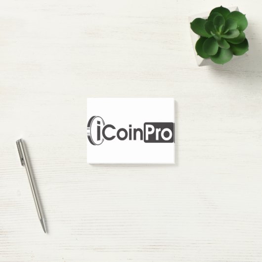 iCoinProLogo Schwarz Post-it Klebezettel (Büro)