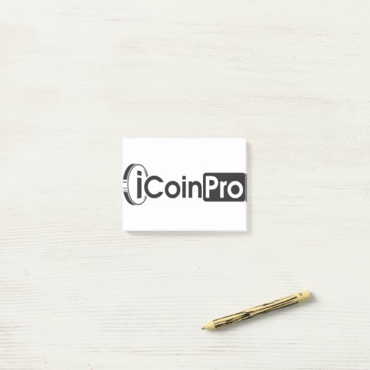 iCoinProLogo Schwarz Post-it Klebezettel (Auf Schreibtisch)