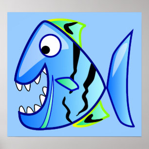 Icon-27971 Ikone blaue Fisch Theme Apps Piranha NI Poster