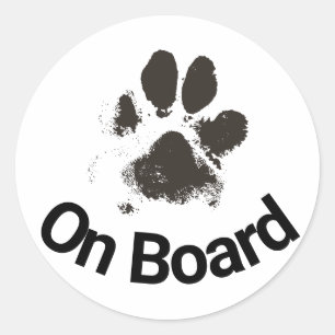 Icon-Aufkleber "Hund an Bord", Laufwerk-sicherer A Runder Aufkleber
