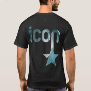 ICON Back Print T - Shirt Trend Abstrakt Blue Ocea