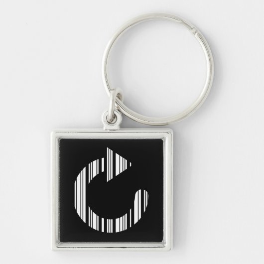 ICON-BAR-CODE-Computerkennzeichen Schlüsselanhänger (Vorne)