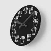 Icon Coffee oder Latte Cup To Go Runde Wanduhr (Winkel)