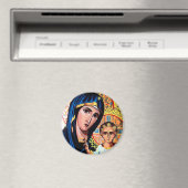 Icon der Jungfrau Kazan rumänisch auf Glas Wind Magnet (In Situ (Geschirrspüler))