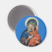 Icon des Theotokos Round Magnet (Vorderseite/Rückseite)