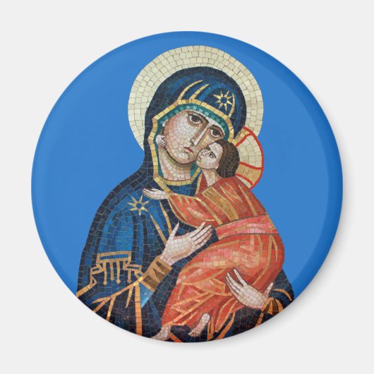 Icon des Theotokos Round Magnet (Vorne)