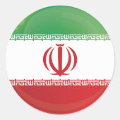 Icon-Flagge des Iran-Runde Runder Aufkleber (Vorderseite)