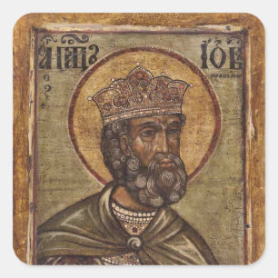 Icon Job Orthodox Christlich byzantinisch Quadratischer Aufkleber