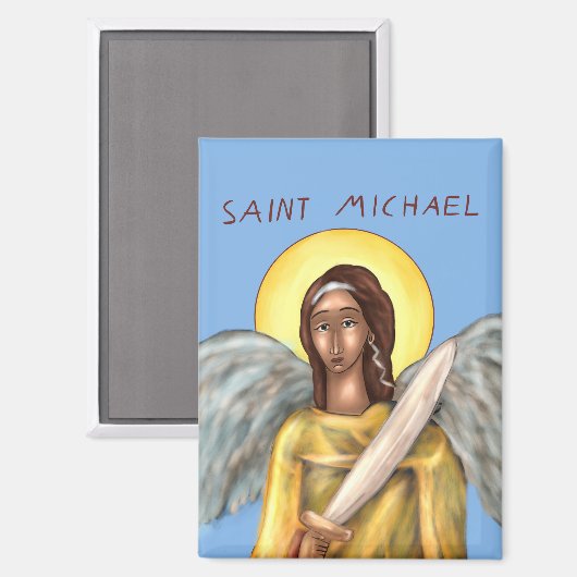 Icon of Saint Michael Magnet (Vorderseite/Rückseite)