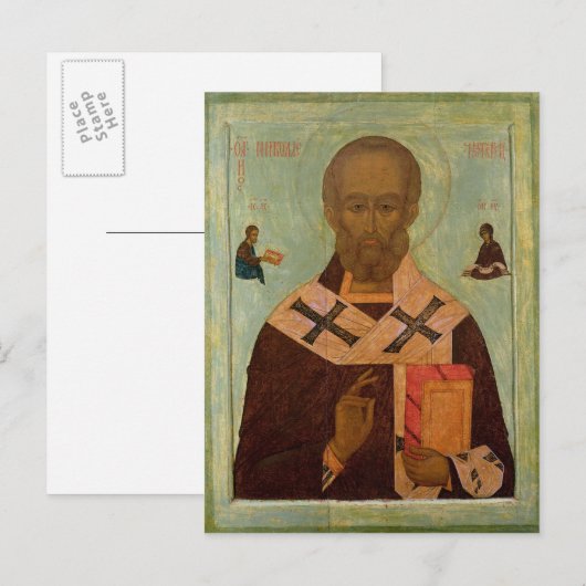 Icon of St. Nicholas Postkarte (Vorne/Hinten)