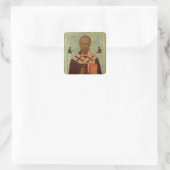 Icon of St. Nicholas Quadratischer Aufkleber (Tasche)