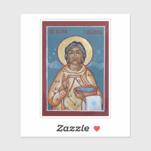 Icon of St. Olga of Alaska Sticker (Blatt)