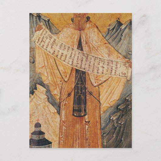 Icon of St. Sabas of Jerusalem, 1572 Postkarte (Vorderseite)