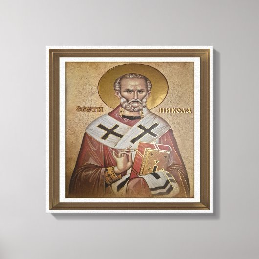 Icon of the Saint Nicholas Leinwanddruck (Vorderseite)