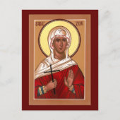Icon Prayer Card Saint Zoe — Leere auf der Rücksei Postkarte (Vorderseite)