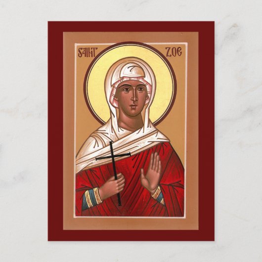 Icon Prayer Card Saint Zoe — Leere auf der Rücksei Postkarte (Vorderseite)