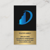 Icon Real Anwesen | Gold Metallic Visitenkarte (Rückseite)