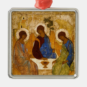 Icon Rublev Byzantine Ornament Aus Metall