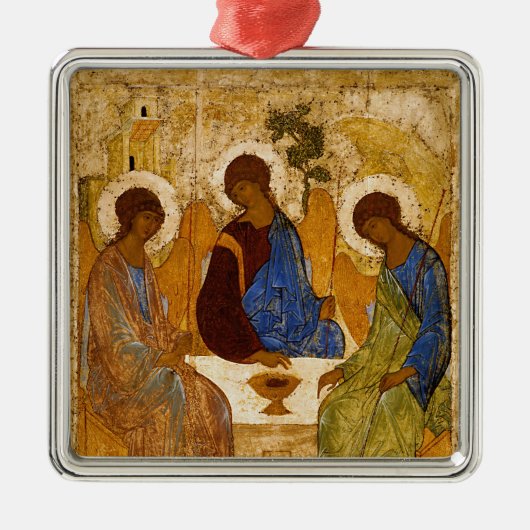 Icon Rublev Byzantine Ornament Aus Metall (Vorne)