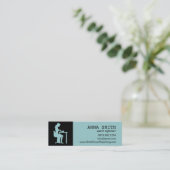 Icon Silhouette Court Reporter Typist Secretary Mini Visitenkarte (Stehend Vorderseite)