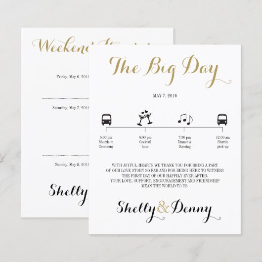 Icon Wedding Itinerary (Vorne/Hinten)