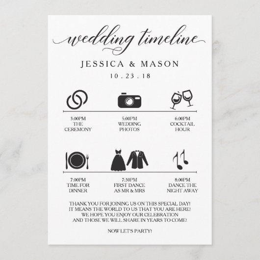 Icon Wedding Itinerary und Begrüßung Programm (Vorderseite)