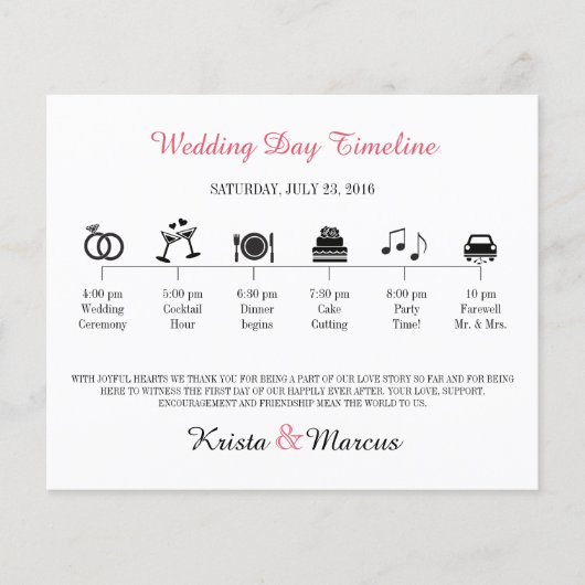 Icon Wedding Timeline Programm (Vorderseite)