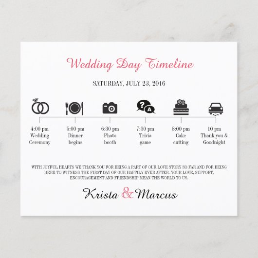 Icon Wedding Timeline Programm (Vorderseite)